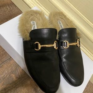 Steve Madden mules with fur